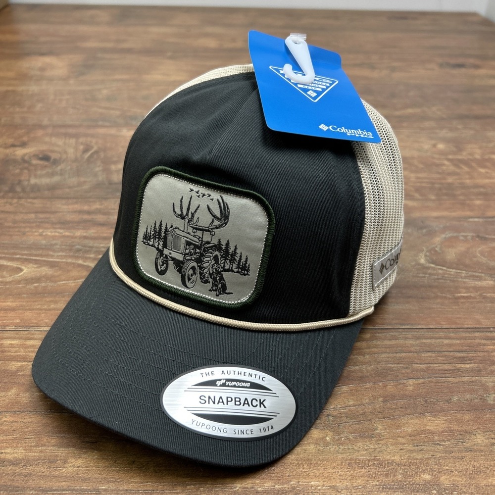 Columbia PHG Tractor Antler Dog Patch Mesh Snap Back Hat Gray Hunting Gear NWT‎